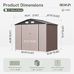 Aoxun 7x5 FT Outdoor Storage Shed Garden Metal Shed