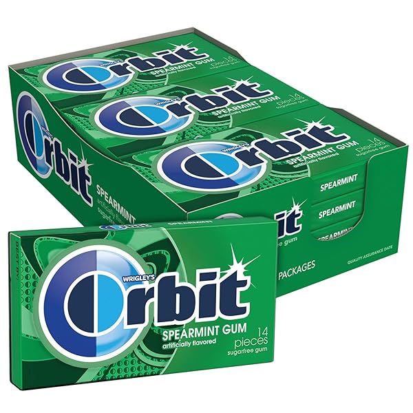 WRIGLEY’S ORBIT GUM SUGAR-FREE SPEARMINT – 12 PACKS IN BULK, 14 PIECES EACH – CHEWING GUM, 168 TOTAL PIECES