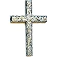2cloud9 Christian Cross for Wall Hanging Home Decor - Made with Mother of Pearl Shell and Lacquer (Medium 12 in)