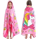 Bavilk Kids Bath Towels, Kids Towel Girls Boys Hooded Beach,Bathroom,Pool Swim Towels 30 × 50 INCH Large Size Ultra Absorbent Cute Cartoon Animal Full Vitality 100% Cotton Wearable Wrap for Child