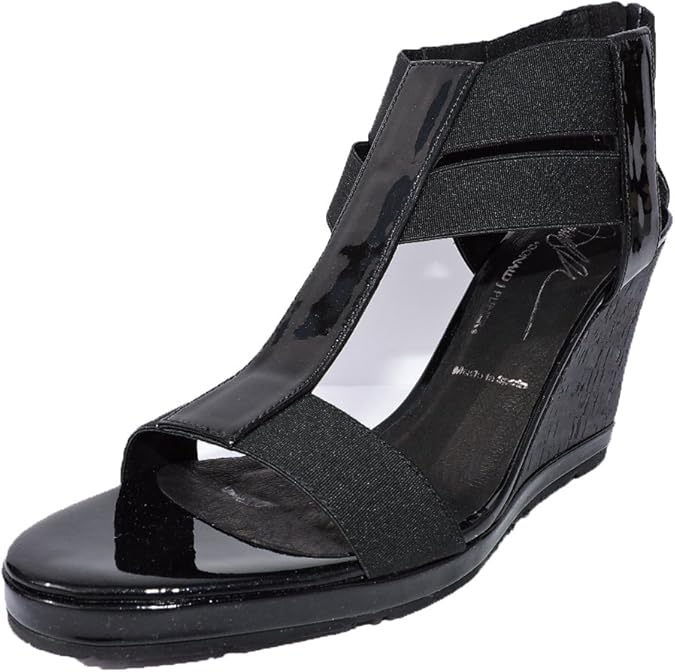 Amazon.com | Donald J Pliner Women's Majio Black Wedge Sandal, Patent Leather, 6.5 M US 