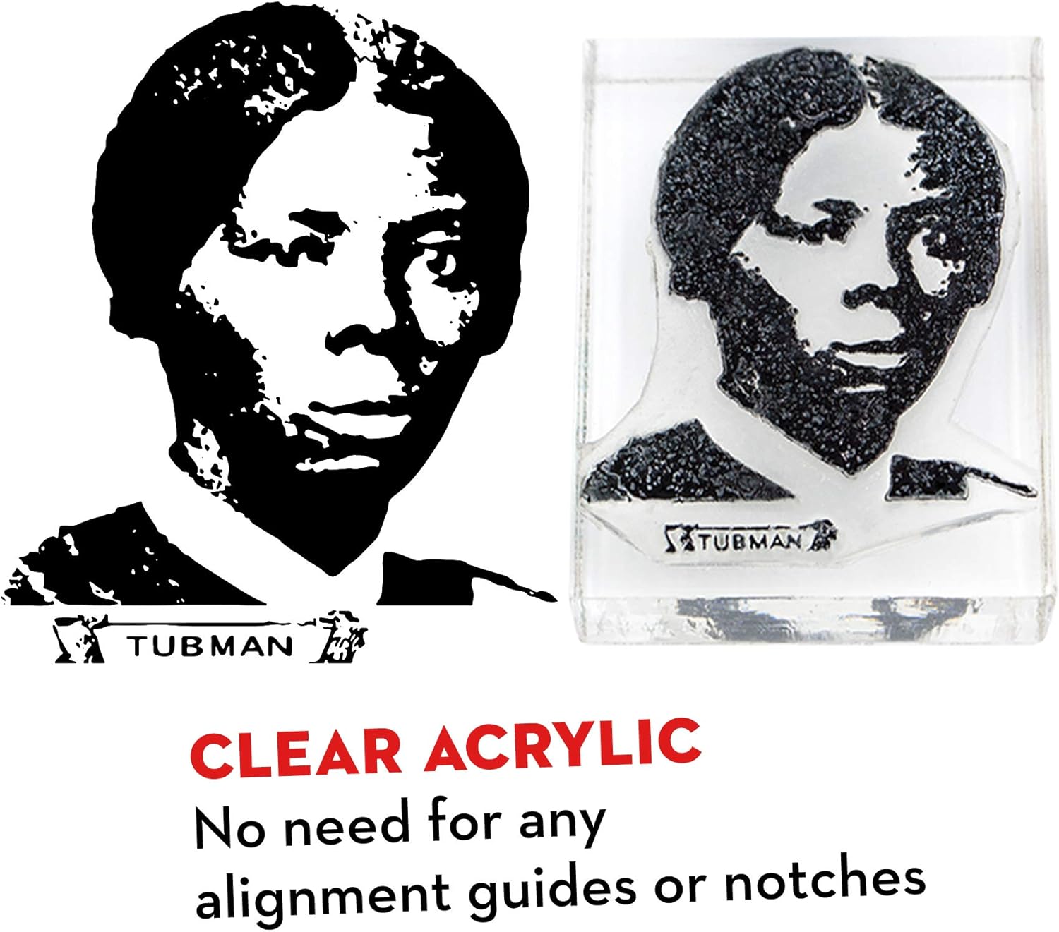 Amazon Com Harriet Tubman 1 2 Thick Clear Acrylic Block Stamp For Twenty Dollar Bills Home Kitchen
