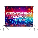 Custom Backdrop Personalized, Customized Photo Backdrop Banner with Picture Text for Birthday Wedding Graduation Party Photography, 7x5FT HD Printed Fabric for Events Business Background