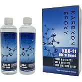 KARBXON KBX-11 Ultra Bond - Epoxy Resin Kit - 2 Part Crystal Clear epoxy - High Strength, High Gloss VOC &amp; BPA Free - UV Resistant - Multi Purpose, Fiberglass, Carbon Fiber, Surface Coating (12)