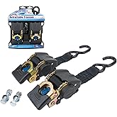 Reese Powersports 2060300 Retractable Transom Tie Down, 2 Inch x 43 Inch, 833 lbs. working load limit and 2,500 lbs. break strength, 2 pack.