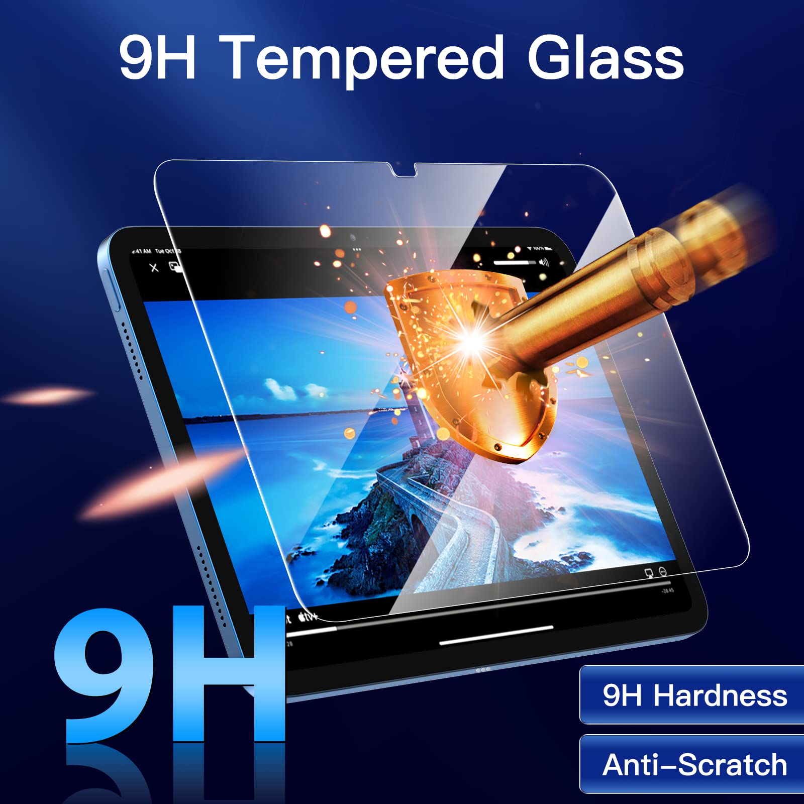 JETech Screen Protector for iPad (A16) 11th/10th Generation (2025/2022), 9H Tempered Glass Film, HD Clear, 2-Pack