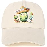 InnoBeta Cactus Gifts, Cap for Women Men for Christmas, Birthday, Adjustable Baseball Hat White