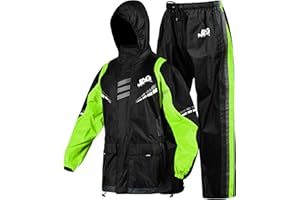 J.A.G. Motorcycle Rain Suit for Men & Women - 2 Pieces Waterproof Rain Jacket & Pants | Reflective Rain Coat with Hoodie