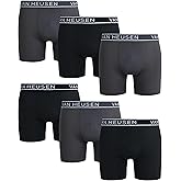 Van Heusen Mens Boxer Briefs - 6 Pack 6'' Inseam Soft Stretch Mens Underwear Boxer Briefs with Contour Pouch