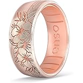 Enso Rings Etched Classic Silicone Rings - Etched Coastal Collection - Comfortable and Flexible Design