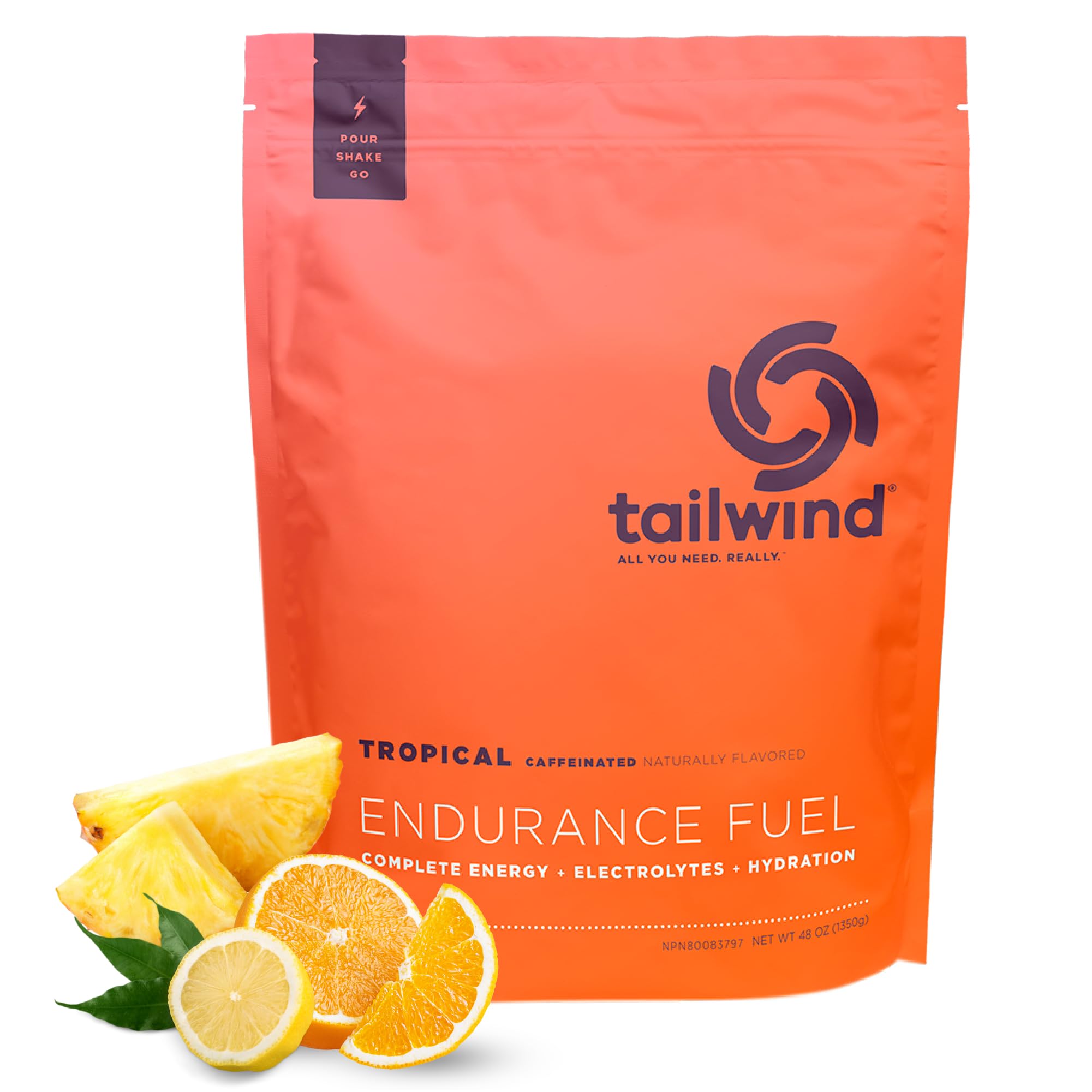 Tailwind Nutrition Endurance Fuel 50 Serving Tropical Flavour - Caffeinated