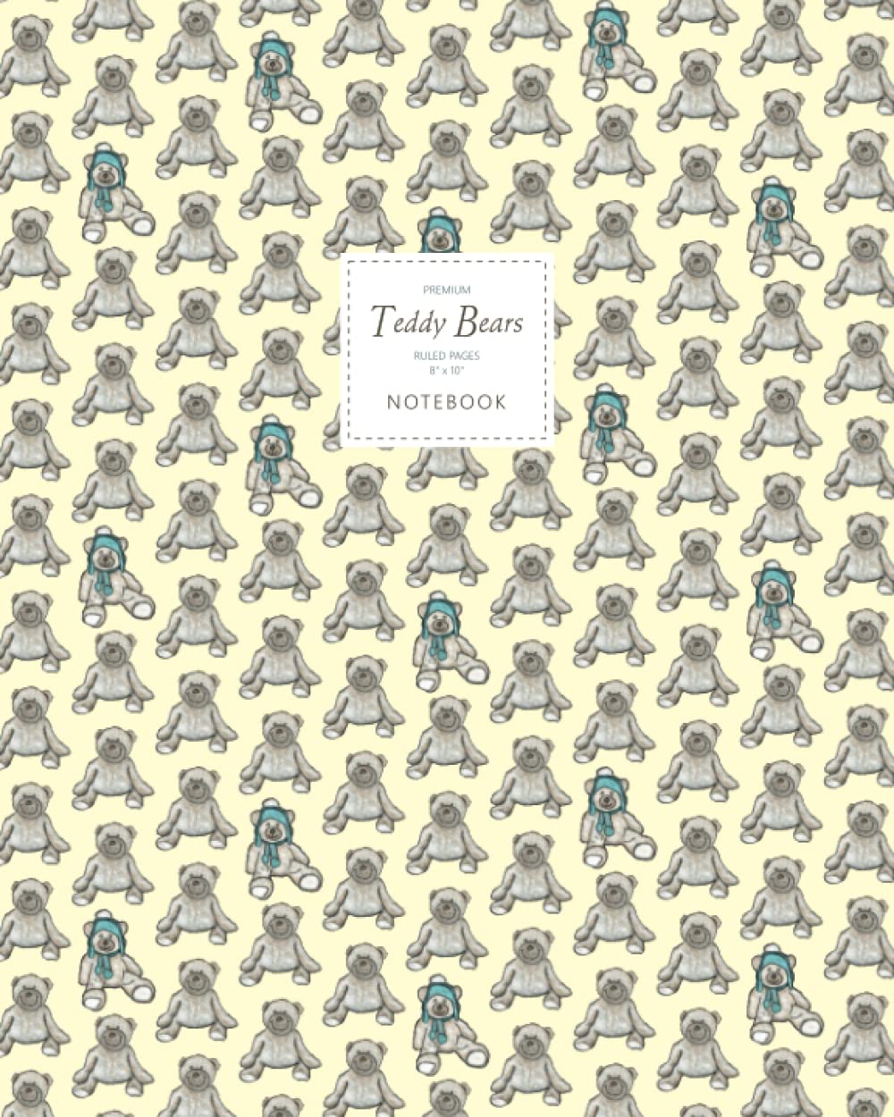 Teddy Bears Notebook - Ruled Pages - 8x10 - Premium (Yellow)
