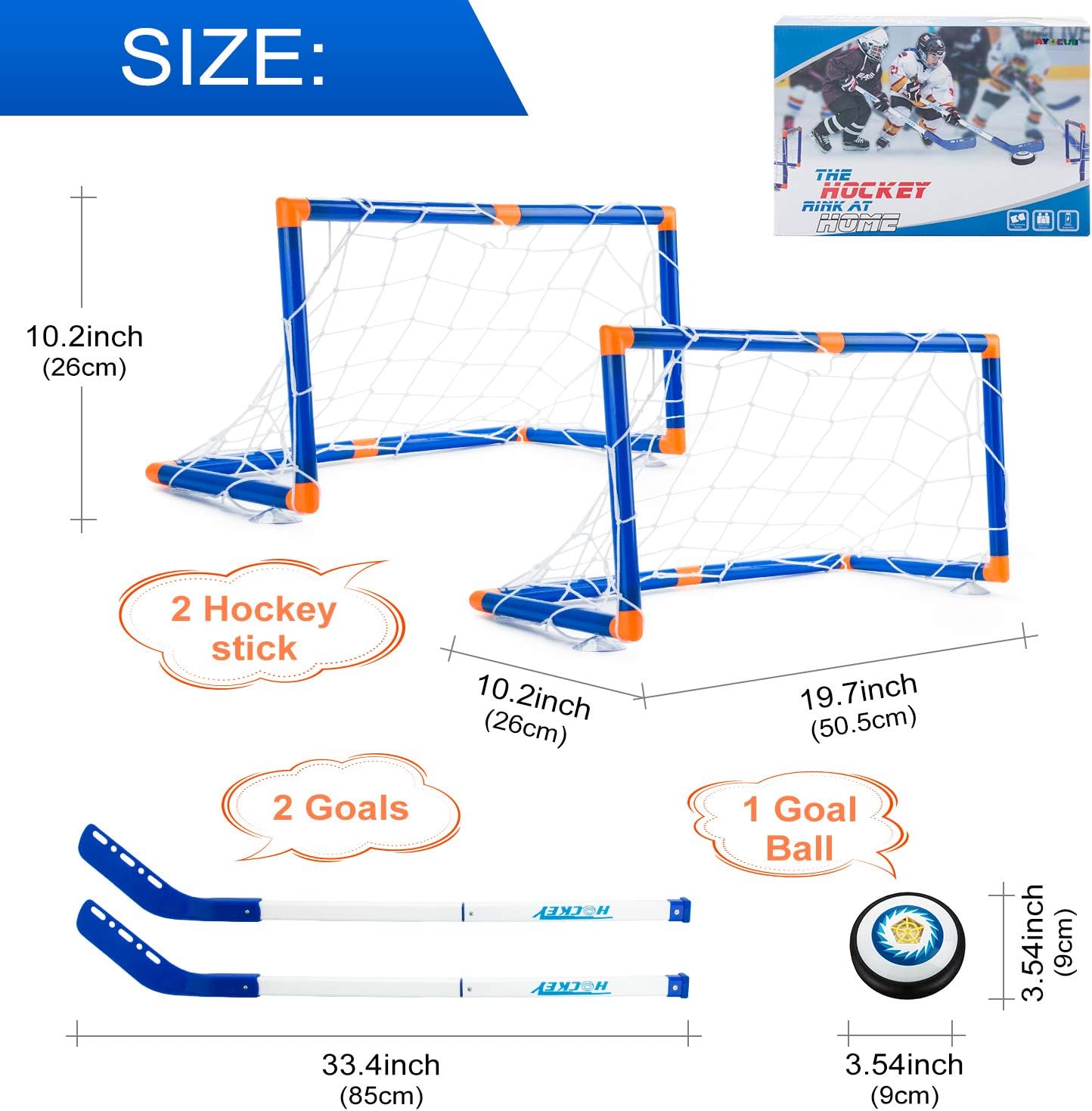 Boys Toys Hover Hockey Set, Hockey Ball Set for Indoor Games, Air Power Training Ball Playing Hockey Game,Hockey Toys for 3 4 5 6 7 8 9 10 11 12 Year Old Boys Girls (Traditional Version): Toys & Games