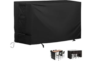 Starcrew Bar Height Patio Set Cover for 7 Pieces Patio Bar Dining Table and Chairs Set, Patio Bar Set Cover for 6 Person-Outdoor Bar Height Table and Chairs