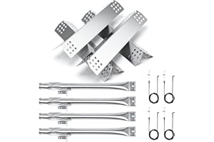 Hisencn Grill Replacement for Home Depot Nexgrill 720-0830H, 720-0830D, 720-0783E, 720-0888, BHG 720-0783H Gas Grill Pipe Burner and Stainless Steel Heat Plates Tent Shield Replacement Kit