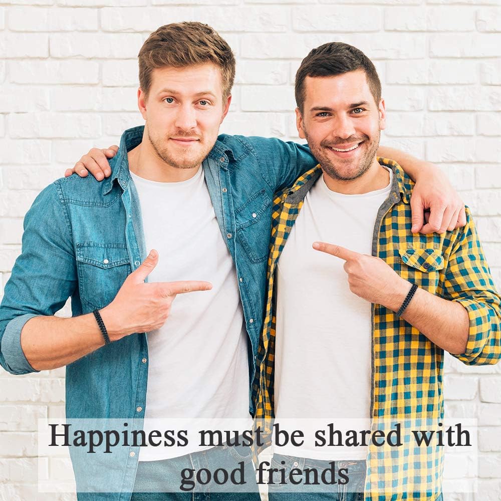 Jeka Handmade Friendship Bracelets Paracord Rope Surfer Braided Woven Bracelets Adjustable Distance Surfer Bracelets for Men Boys Wristbands Gift Black: Clothing