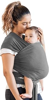 Moby Wrap Element Baby Sling Carrier Asphalt 8-33 lbs 16.5 ft view 8