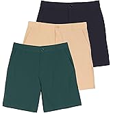 Real Essentials 3 Pack: Men’s 7" Golf Shorts with Pockets – Casual Athletic Active Hiking Workout Gym