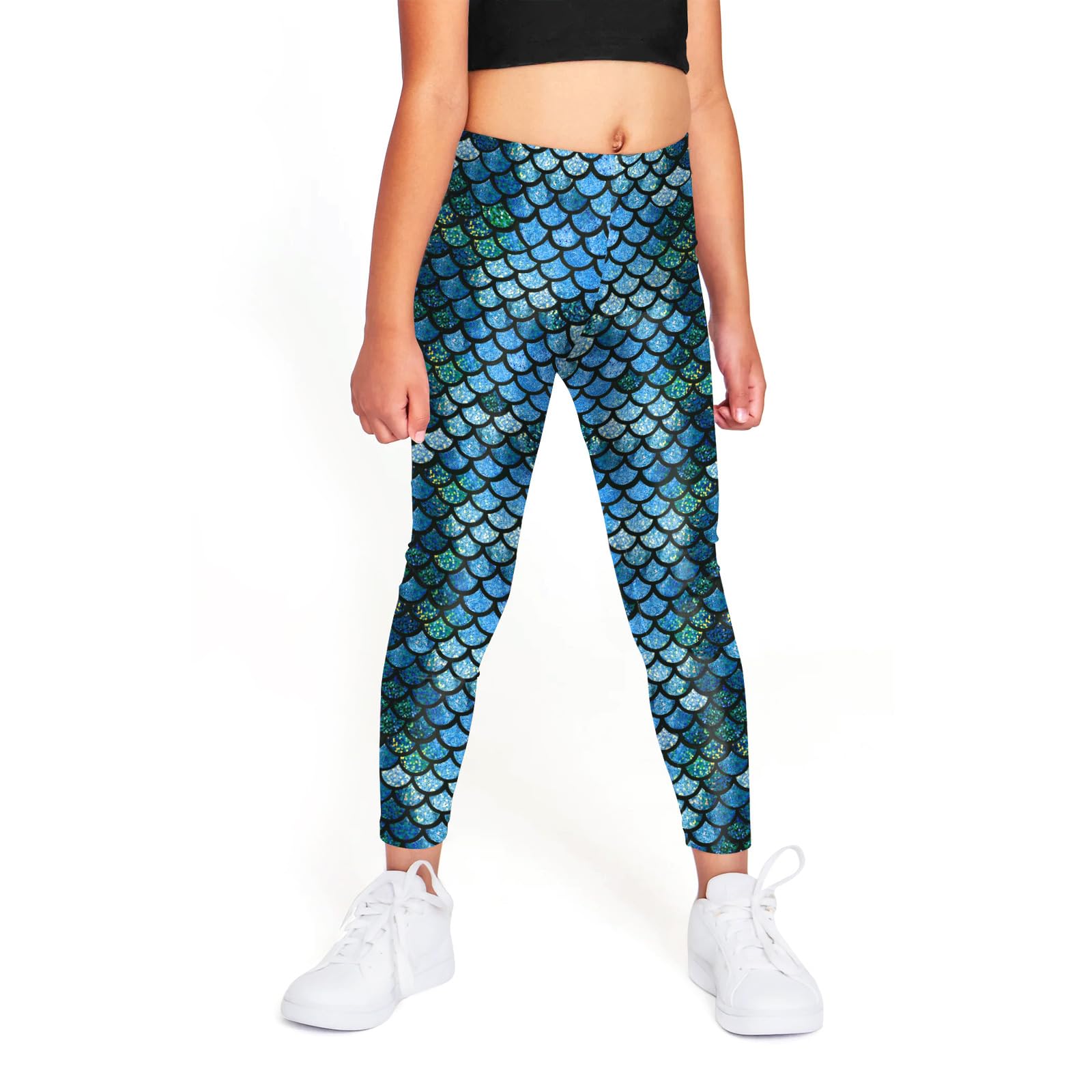 Photo 1 of Mermaid Leggings for Girls Kid Halloween Stretchy Tights Pant Girls Yoga Pants (SIZE UNKNOWN)