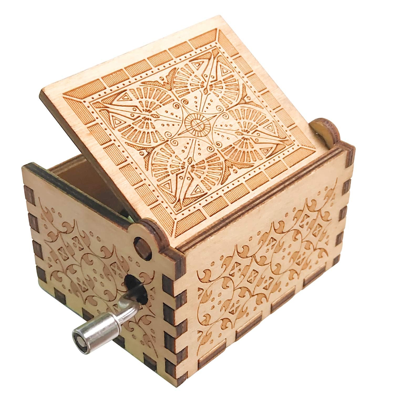 INHEMI Wooden Music Box Beauty and the Beast Theme, Hand Cranked Wooden Musical Box,18 Note Mechanism,Best Gift For Kids,Friends