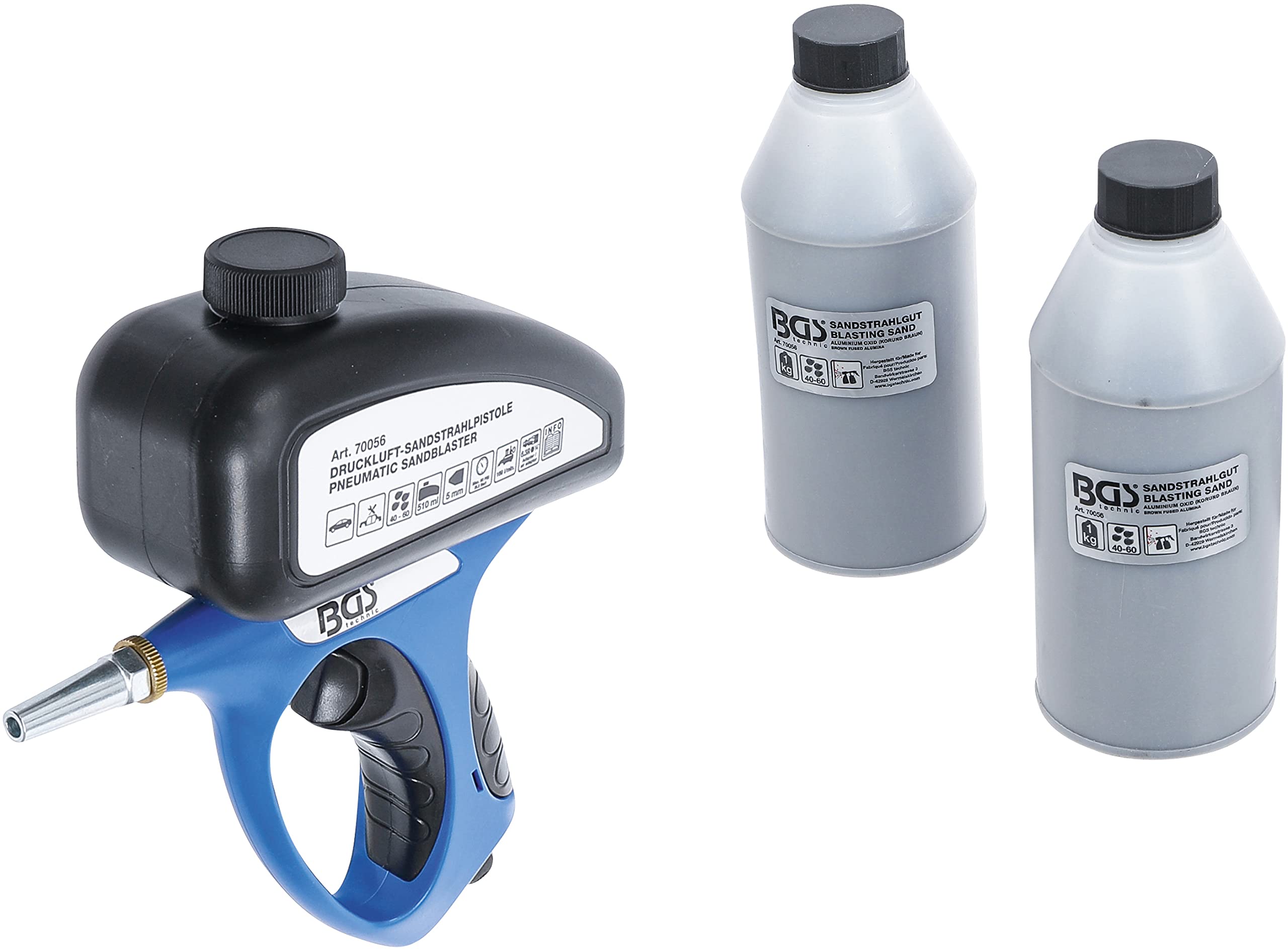 BGS 70056 | Pneumatic Sandblaster incl. Accessories | 3 pcs.