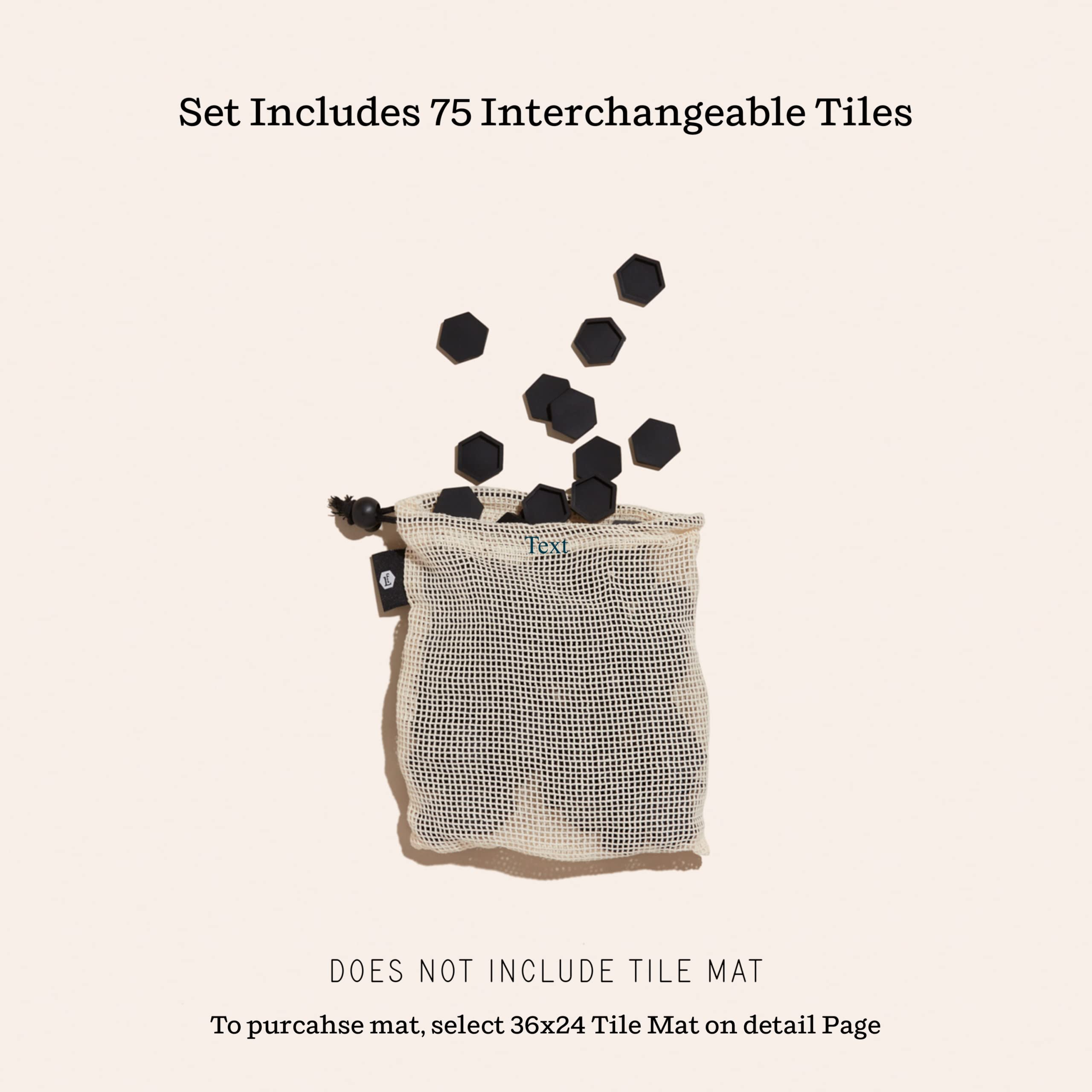 Letterfolk Doormat Tile Set - Color Tile for Customizable Mat Design - Set of 75, Black - Image 2