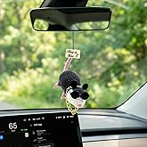 Possum Car Charm Possum Gifts, Cute Swinging Opossum Ornament, Crochet Opossum for Rearview Mirror Hanging Accessory, Possum Plush Car Charm Hanging Car Decor Handmade Emotional Support Gift