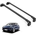 Erkul Heavy Duty 220 lbs Roof Rack Cross Bars for Porsche Cayenne 2003-2010 | Aluminum Crossbars with Anti Theft Lock for Rooftop | Compatible with Fixed Points Roofs - Black