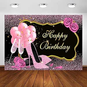 COMOPHOTO - Fondo de rosa para cumpleaños, diseño de lunares, color