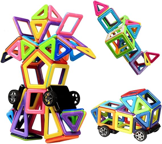 Vautvis Construction Magnetique Enfant, 60 Pièces Bloc de Construction Magnétique, Jeu de Aimantés, Jeu de Construction Magnétique, Briques Magnétiques de Construction pour Garçons et Filles 3-8 Vautvis Construction Magnetique Enfant, 60 Pièces Bloc de Construction Magnétique, Jeu de Aimantés, Jeu de Construction Magnétique, Briques Magnétiques de Construction pour Garçons et Filles 3-8
