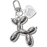 LAEKOU Jelly Balloon Dog Design Keychain for Women, Cute Girls Key Chain, Bag Charms Accessories for Car Purse Backpack