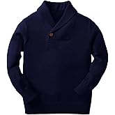 Ryannology Toddler Baby Boys Girls Sweater Shawl-Collar V Neck Pullover Sweaters Cable Kintted Photoshoot Outfits