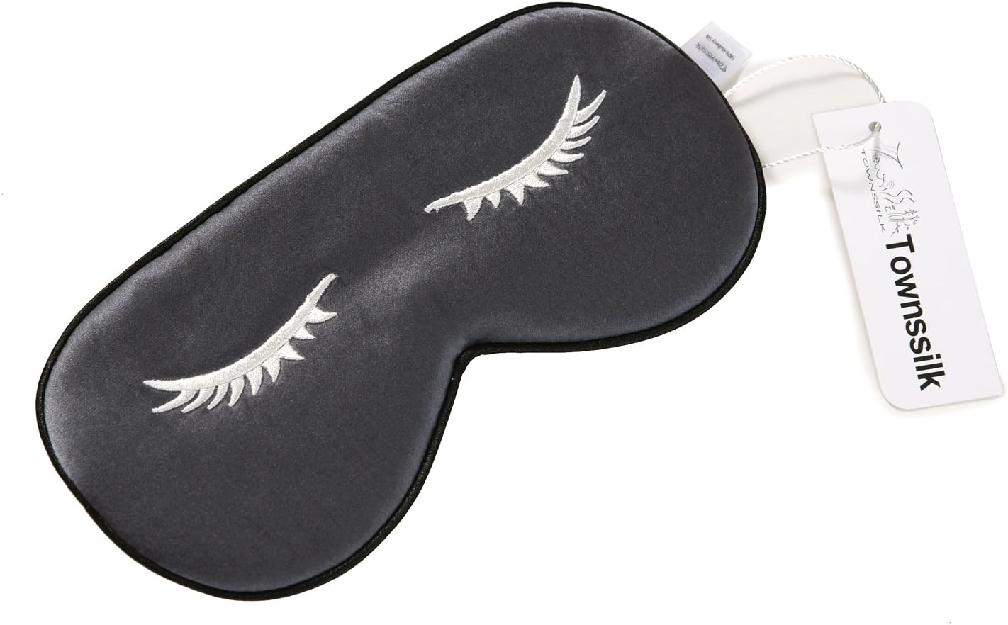 100% Silk Sleep mask with Adjustable Strap,Comfortable and Super Soft Eye mask Ultimate Sleeping aid,blindford Darkgrey pattern1