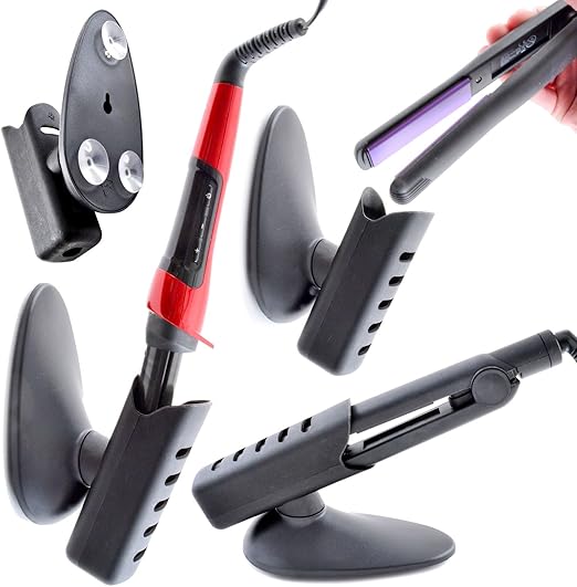 Suction Cup or Wall Mounted Hair Straightener Holder Stand or Tidy