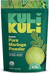 Kuli Kuli Moringa Oleifera Organic Leaf Powder & Green Smoothie, 100% Pure USDA Certified & Non-GMO Moringa Powder, Great wit