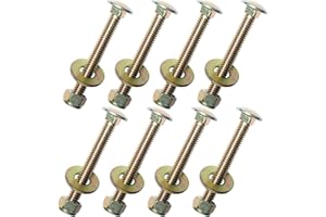 Metalsuberg 5/16" x 2-1/2" Carriage Bolt by Color Galvanization of Square Neck with Nylon Lock nut and Large Size Washer Assortment Kit,Carbon Steel,Grade 2.(8pcs Pack)