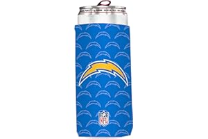 Bud Light & NFL Licensed Los Angeles Chargers Premium Insulated Neoprene Slim Can Koozy Cover/Cooler Sleeve-Easy On Gameday Foldable Beverage Apparel for 12 Ounce Seltzer Cans,2 Pack:2 Sided Design