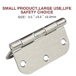 36 Pack Rounded Brushed Nickel Door Hinges 3.5 Inch