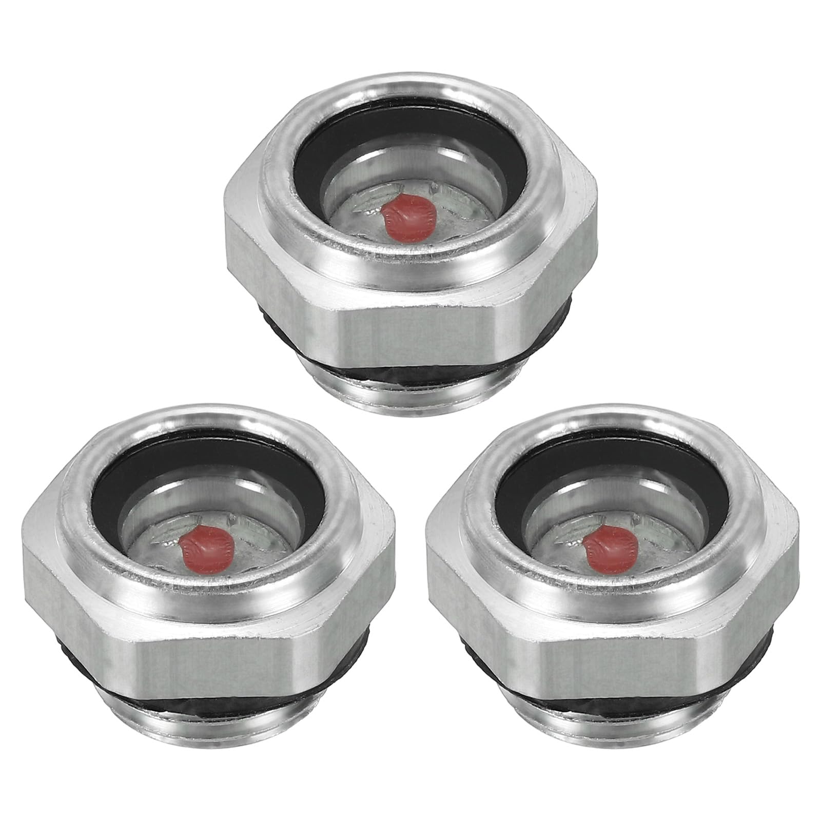 PATIKIL Air Compressor Oil Sight Glass, 3 Pack M16x1.5 Male Thread Aluminum Alloy Oil Liquid Level Gauge Air Compressor Parts with O-Ring