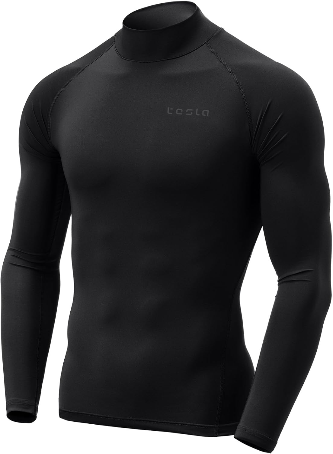 TSLA 1 or 2 Pack Men's Thermal Long Sleeve Compression Shirts, Mock/Turtleneck Winter Sports Running Base Layer Top: Clothing