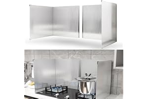2 PCS Stove Grease Splatter Screens Guard | Range Backsplash Splatter Guard for Wall | 2 Sided Foldable Splash Shield Metal P