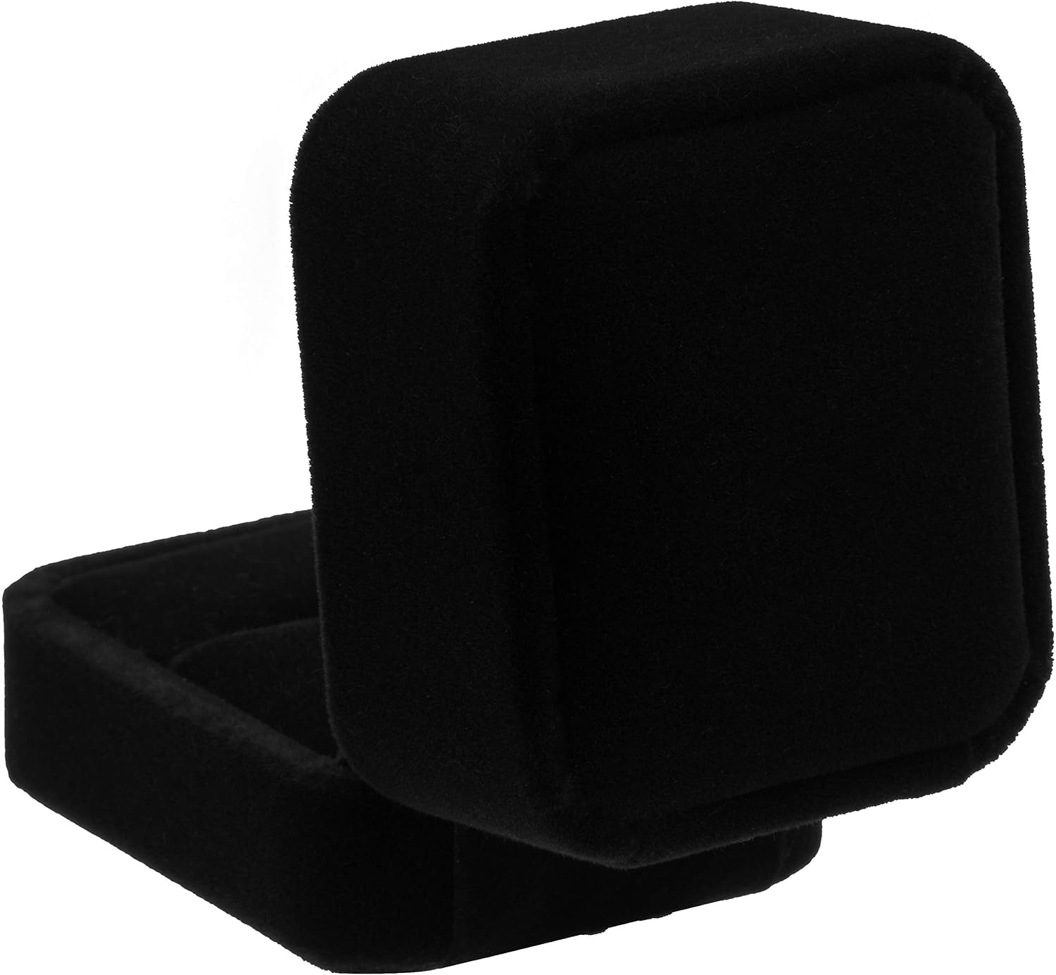 POKOFO Classic Velvet Engagement Ring Box Earring Jewelry Case Gift Box (Black), 6 x 5 x 4.5 cm - Image 5