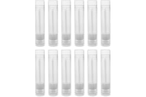 Super Z Outlet Clear Empty 3/16 Oz (5.5ml) Plastic Container Twist Tubes for Homemade Lip Balms, Cosmetic Gifts (Pack Of 12)