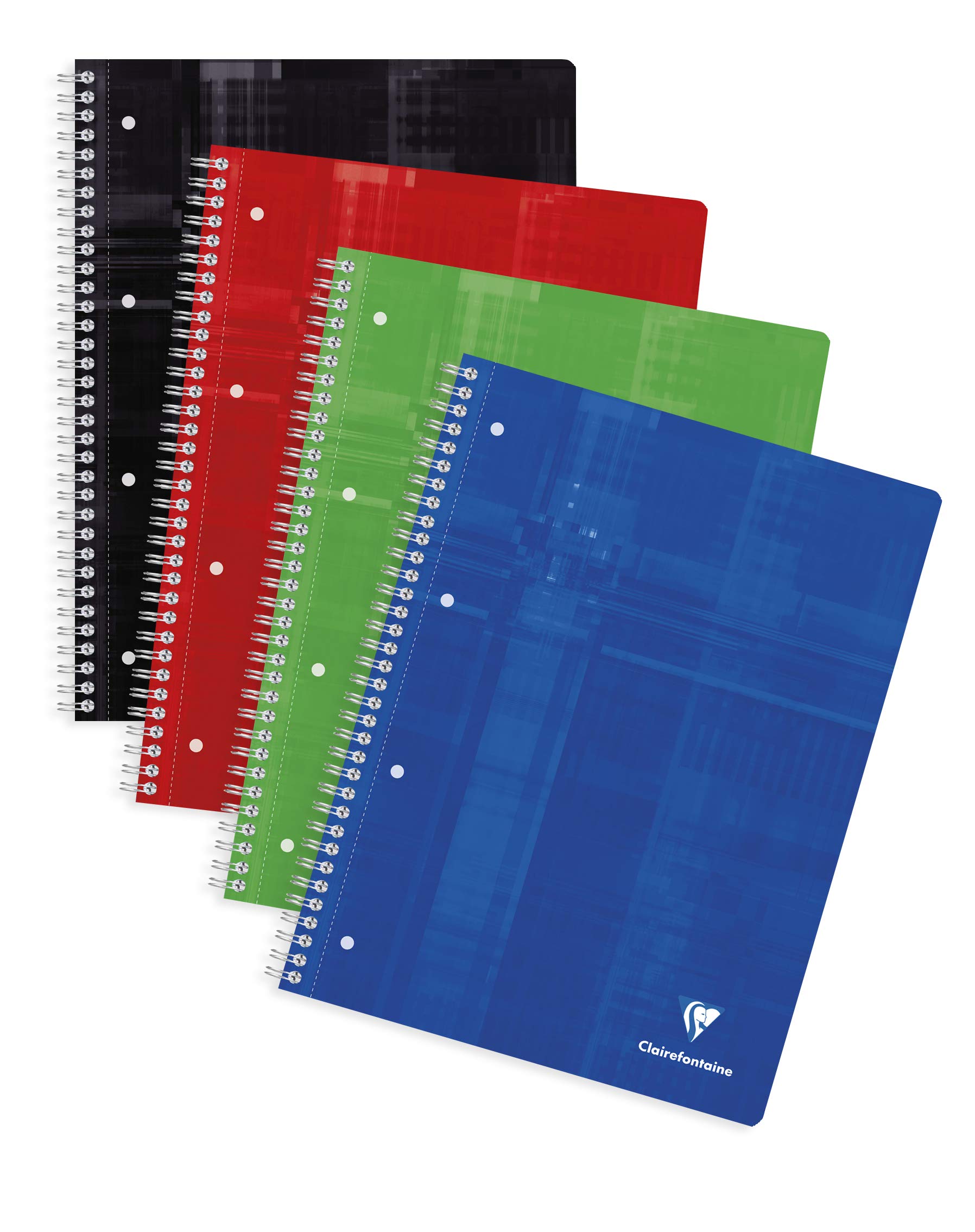 Clairefontaine 8249C Perforated Spiral Notebook - A4+ 22.5x29.7cm - 240 Detachable Pages Small Framed Squares w/ Margin - 90g White Paper - Random Colour Cover