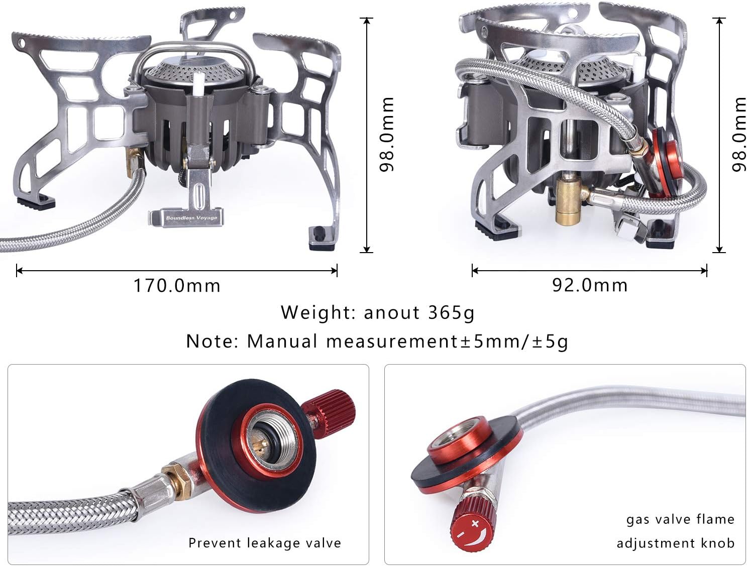 Boundless Voyage High Power Portable Lightweight Stove Camping Gas Stove Fishing Stove for Outdoor Camping Hiking Cooking - Image 3