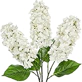 Arborus Artificial Hydrangea Flowers Real Touch – 3PCS 24.8" Faux Cone Hydrangea Stems for Tall Vases, Home Décor, Wedding Centerpieces, Floral Arrangements – Pure White