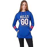 Ultra Game Women's NFL Official Supremely Soft Tunic Sweatshirt Hoodie