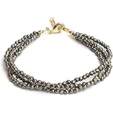 Gempires Natural Multi Strand Beaded Bracelets Lightweight Handmade Gemstone Jewelry Hypoallergenic 8 Inch Gold Plated Stylish Everyday Wear Jewelry