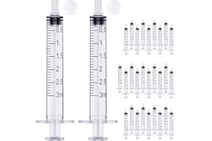 ZHIUGUZILLA 3ml Syringe for Liquid | Liquid Syringe | Plastic Syringes | Syringe with Cap & Catheter Tip -Individual Sealed (No Needle）