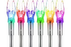KEAUP Lighted Nocks X/5.2mm 6 PCS LED Arrow Nock Universal for Arrows with .204 .233 .244 .246 Inside Diameter, Screwdriver Included